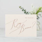 砂漠お洒落 | ベージュリングや輪ベアラーカード 招待状 (スタンド正面)