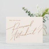 砂漠お洒落 |ベージュ付き添い人提案カード 招待状 (スタンド正面)