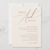 砂漠お洒落 |ベージュ伝統的結婚ズ 招待状 (正面)