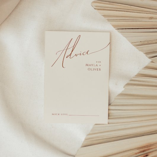 砂漠お洒落 |ベージュ結婚のアドバイスカード アドバイスカード