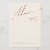 砂漠お洒落 |ベージュ結婚のアドバイスカード アドバイスカード (正面)