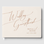 砂漠お洒落 |ベージュ結婚のゲストブック ゲストブック (正面)