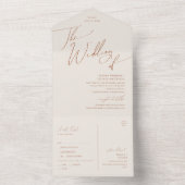 砂漠お洒落 |ベージュ結婚の印章と送り オールインワン招待状 (内側)