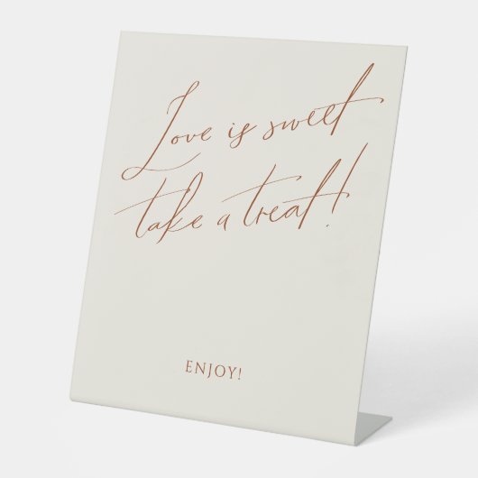 砂漠お洒落 |ベージュ結婚の愛は甘い 台座サイン (正面)