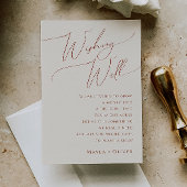 砂漠お洒落 |ベージュ結婚の願い事 エンクロージャーカード