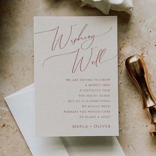 砂漠お洒落 |ベージュ結婚の願い事 エンクロージャーカード