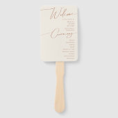 砂漠お洒落 |ベージュ結婚式 プログラム ハンドファン (正面)
