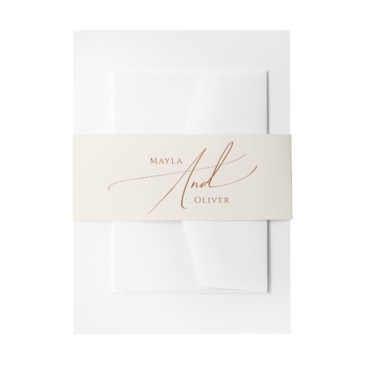 砂漠お洒落 |ベージュ 招待状ベリーバンド (正面例)