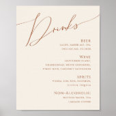 砂漠お洒落 | Beigeのドリンク結婚メニュー ポスター (正面)