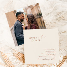 砂漠お洒落 | Beigeフォトスクエア結婚ズ 招待状