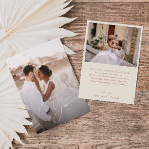 砂漠お洒落   Beigeフラット写真 サンキューカード