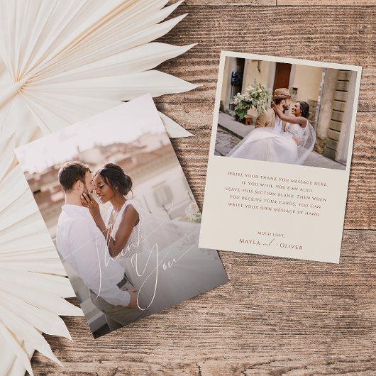 砂漠お洒落 | Beigeフラット写真 サンキューカード