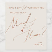 砂漠お洒落 | Beigeメイド・オブ・オーナー(花嫁付き添い人)提案 ワインラベル (シングルラベル)