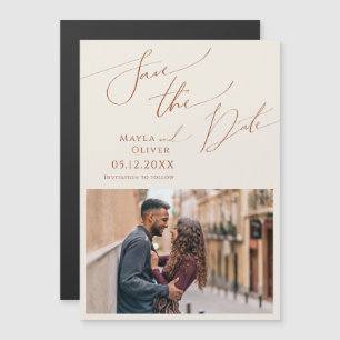 砂漠お洒落   Beige日付を保存 マグネット招待状