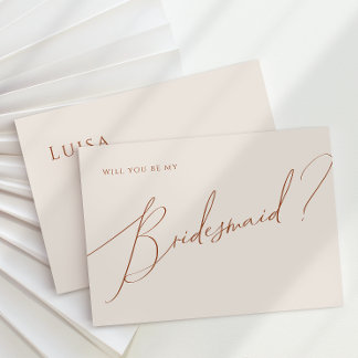 砂漠お洒落 | Beige Bridesmaidプロポーザル・カード 招待状