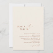 砂漠お洒落 | Beige Monogramの写真結婚ズ 招待状 (正面)