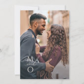 砂漠お洒落 | Beige Monogramの写真結婚ズ 招待状 (裏面)