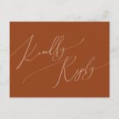 砂漠お洒落 | Rustメニュー選択RSVPポストカード ポストカード (正面)