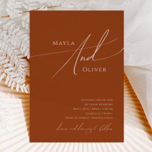 砂漠お洒落   Terracottaカジュアル結婚の 招待状