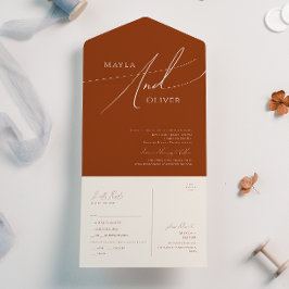 砂漠お洒落 | Terracotta カジュアル Seal and Send オールインワン招待状