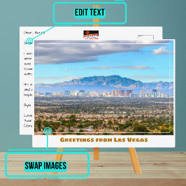 砂漠からラスベガススカイライン ポストカード