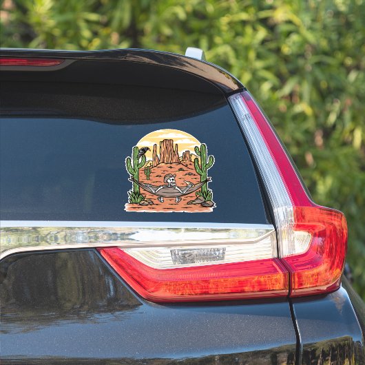 砂漠でのんびりするおもしろスケルトン シール (車体側面)