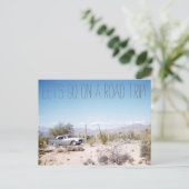 砂漠での1950年代のアリゾナのロードトリップ ポストカード (スタンド正面)