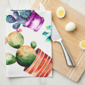 砂漠でキッチンを明るくするチャーム- Cactus キッチンタオル (四つ折り)