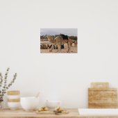 砂漠でラクダ。チュニジア。 ポスター (キッチン)
