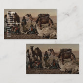 砂漠で停止しているラクダ聖地のヴィンテージPH 名刺 (正面/裏面)