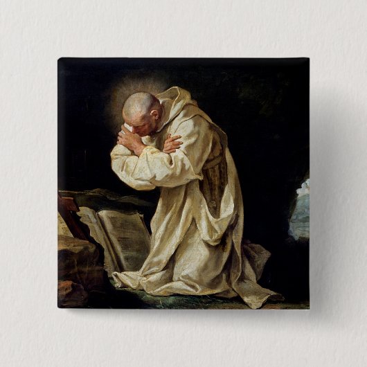 砂漠で祈っているSt.ブルーノ1763年 缶バッジ (正面)