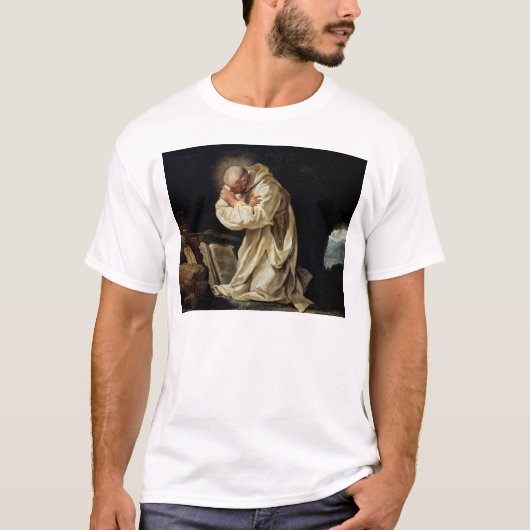 砂漠で祈っているSt.ブルーノ1763年 Tシャツ (正面)