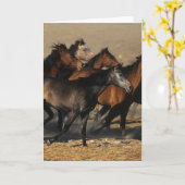 砂漠で走っているアラビア人 カード (黄色い花)