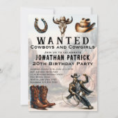 砂漠なげなわ西カウボーイハットバースデーパーティー 招待状 (正面)