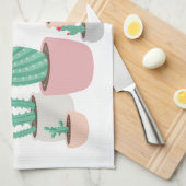 砂漠によっては鉢植えなサボテンが夢を見ます キッチンタオル (四つ折り)