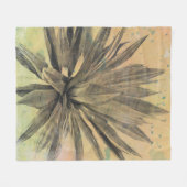 砂漠によっては|の緑植物が夢を見ます フリースブランケット (正面(横))