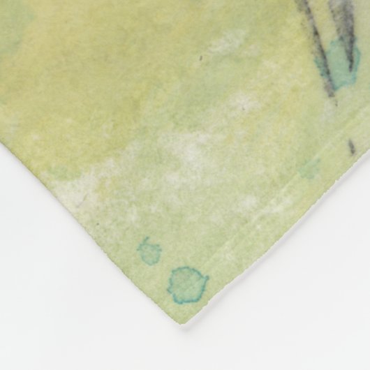 砂漠によっては|の緑植物が夢を見ます フリースブランケット (角)