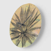 砂漠によっては|の緑植物が夢を見ます ラージ壁時計 (傾斜)