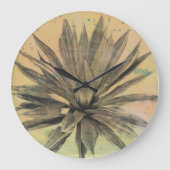 砂漠によっては|の緑植物が夢を見ます ラージ壁時計 (正面)