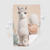 砂漠にサドルを持つラマ ゴルフタオル (インサイチュ)