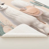 砂漠にサドルを持つラマ シェルパブランケット (3/4)