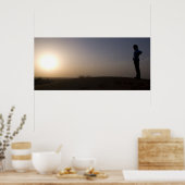 砂漠に沈む夕日 ポスター (キッチン)