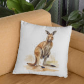 砂漠に立っている水色の茶色のカンガルー クッション