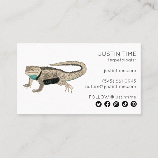 砂漠のとげのあるトカゲ自然主義ガイドハイキングキャンプ 名刺 (裏面)