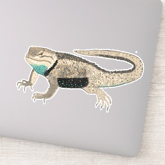 砂漠のとげトカゲ色鉛筆自然アート シール (詳細)