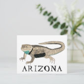 砂漠のとげトカゲARIZONA野生動物自然アート ポストカード (スタンド正面)