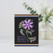 砂漠のはがきに花 ポストカード (スタンド正面)