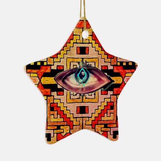 砂漠のアイジオメシックな部族/民族のパターン セラミックオーナメント (右)