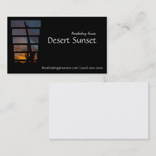 砂漠のアリゾナの日没のサグアロ 名刺 (正面/裏面)