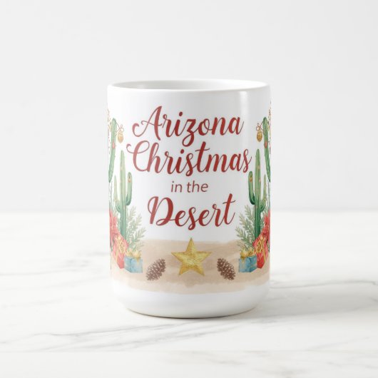 砂漠のアリゾナ・クリスマス コーヒーマグカップ (中央)